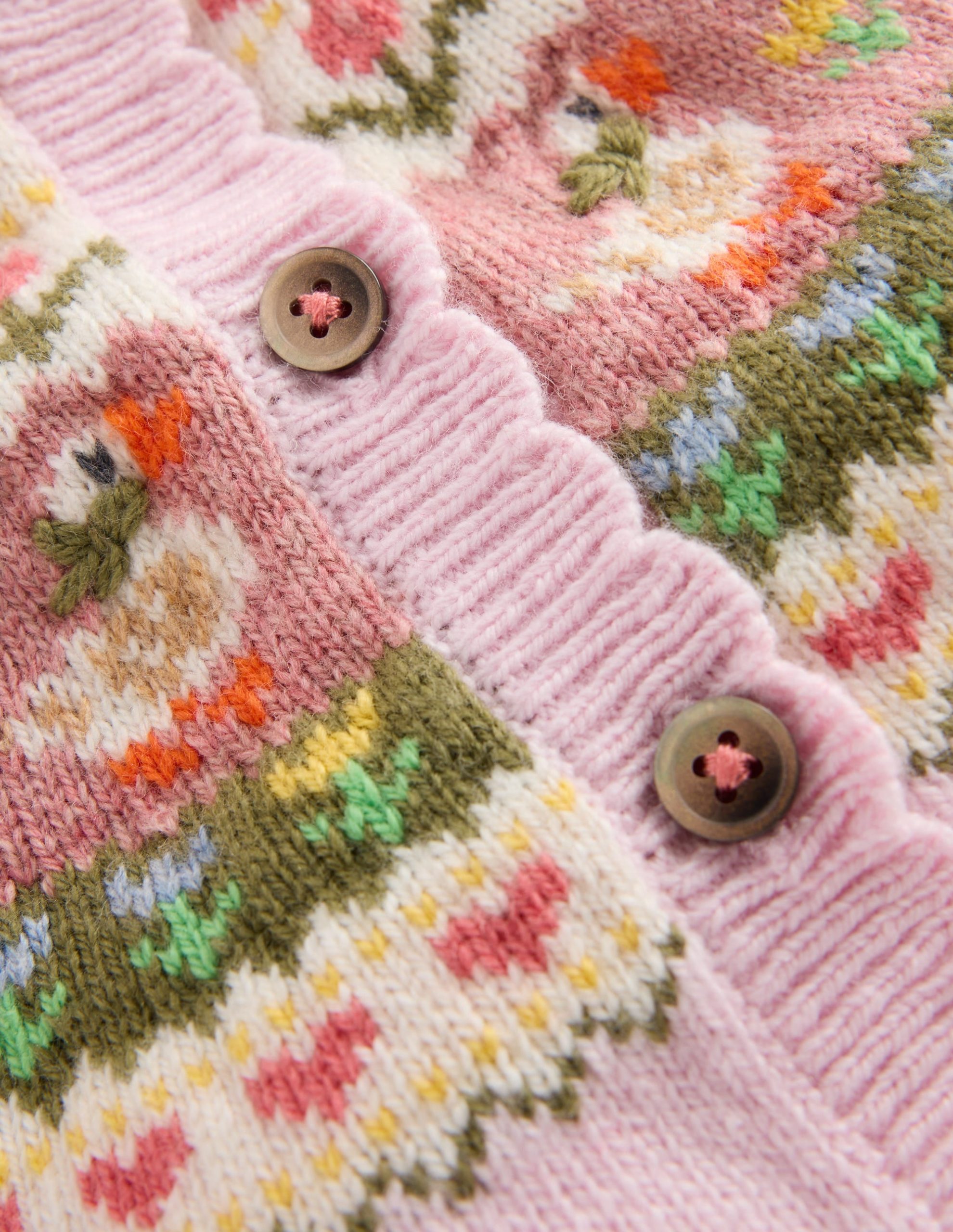 Fair Isle Cardigan-Chalk Pink Geese Fair Isle - Image 3