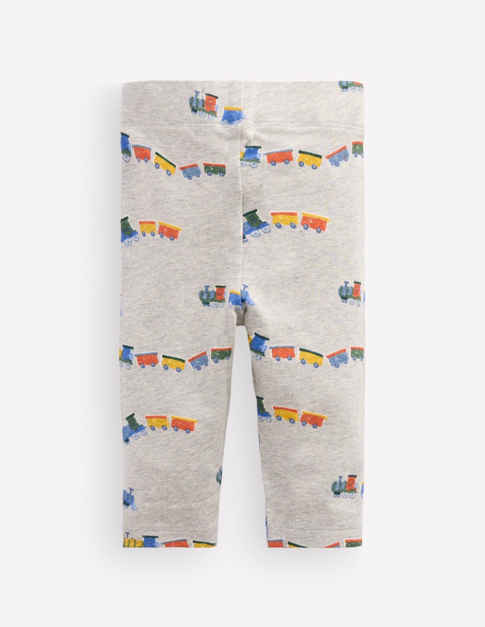 3-pack Cotton Leggings-Grey Marl Trains - Image 2