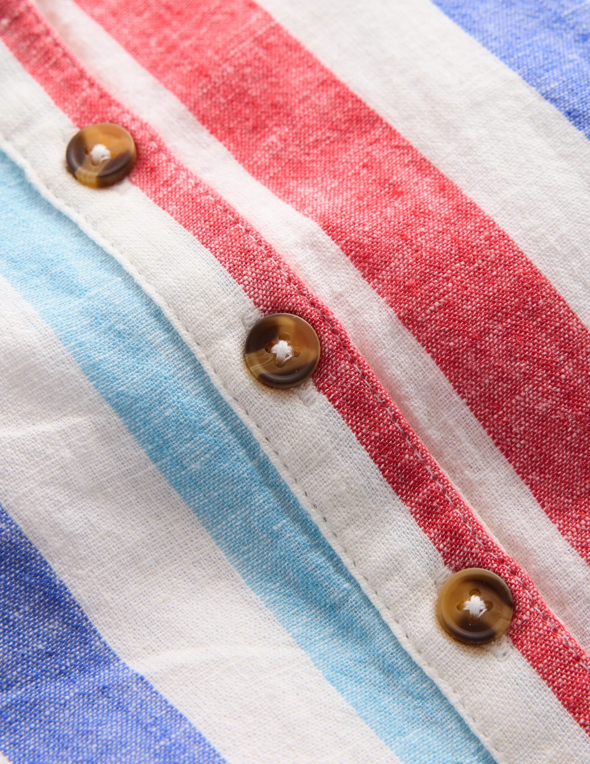 Button Down Romper-Red and Blue Multi Stripe - Image 3