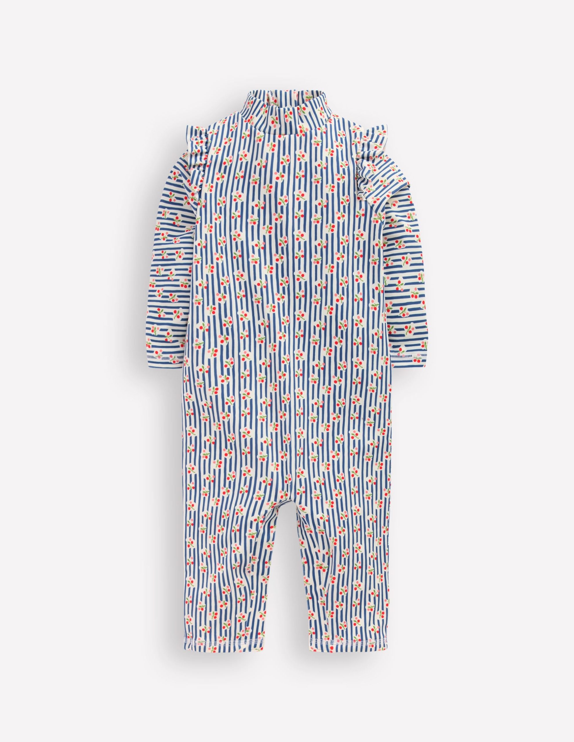 Sun Safe Surfsuit-Stripe Cherries