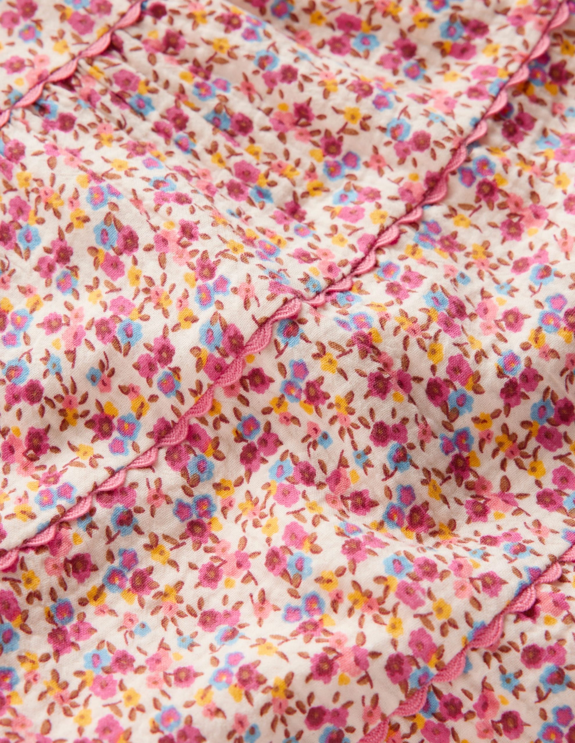 Tiered Ric Rac Dress-Pink Ditsy Floral - Image 3