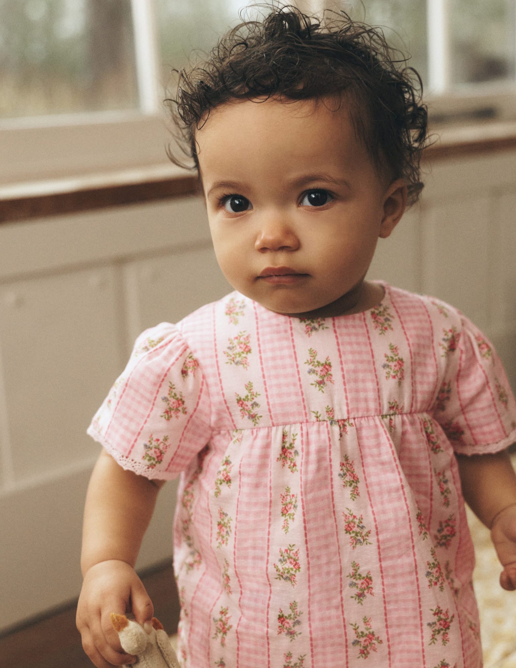 Woven Bloomers Play Set-Pink Gingham Floral - Image 4