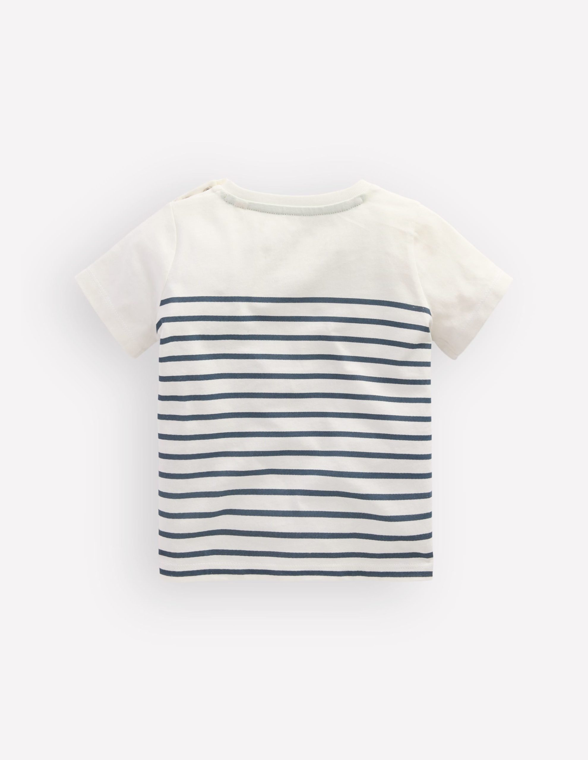 Boys Embroidered T-Shirt-Blue Stripe Chameleon - Image 2