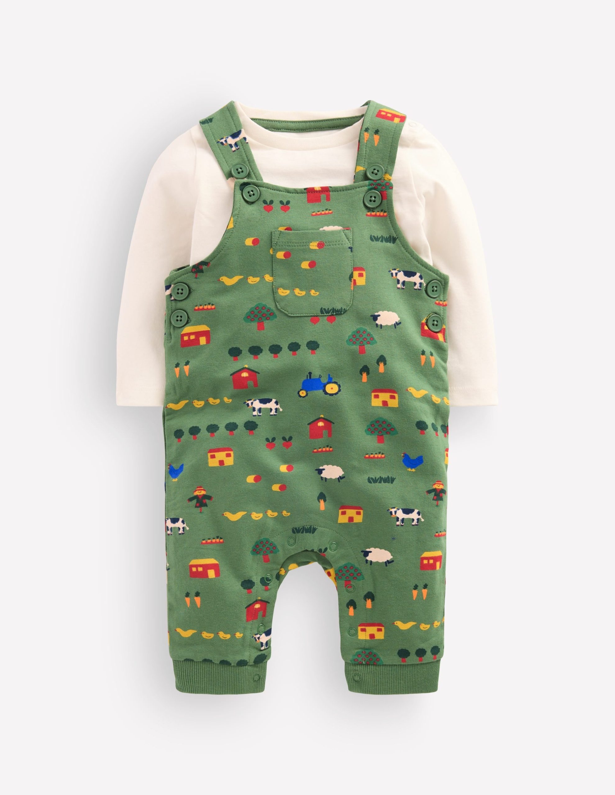 Jersey Overalls Set-Green Farm