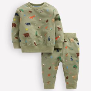 Sweatshirt Play Set-Green Woodland Animals