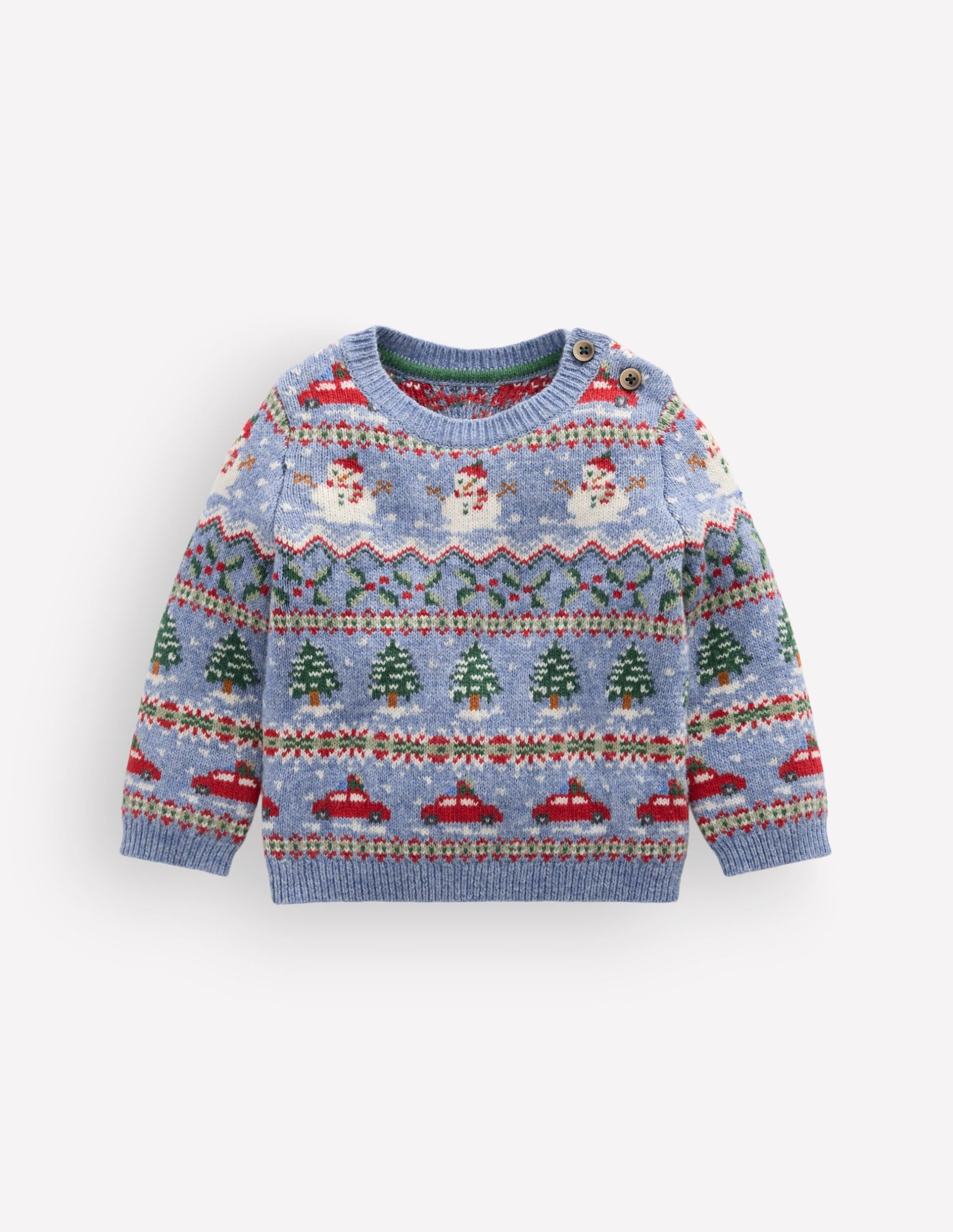 Fair isle Sweater-Glacier Blue Festive Fair Isle