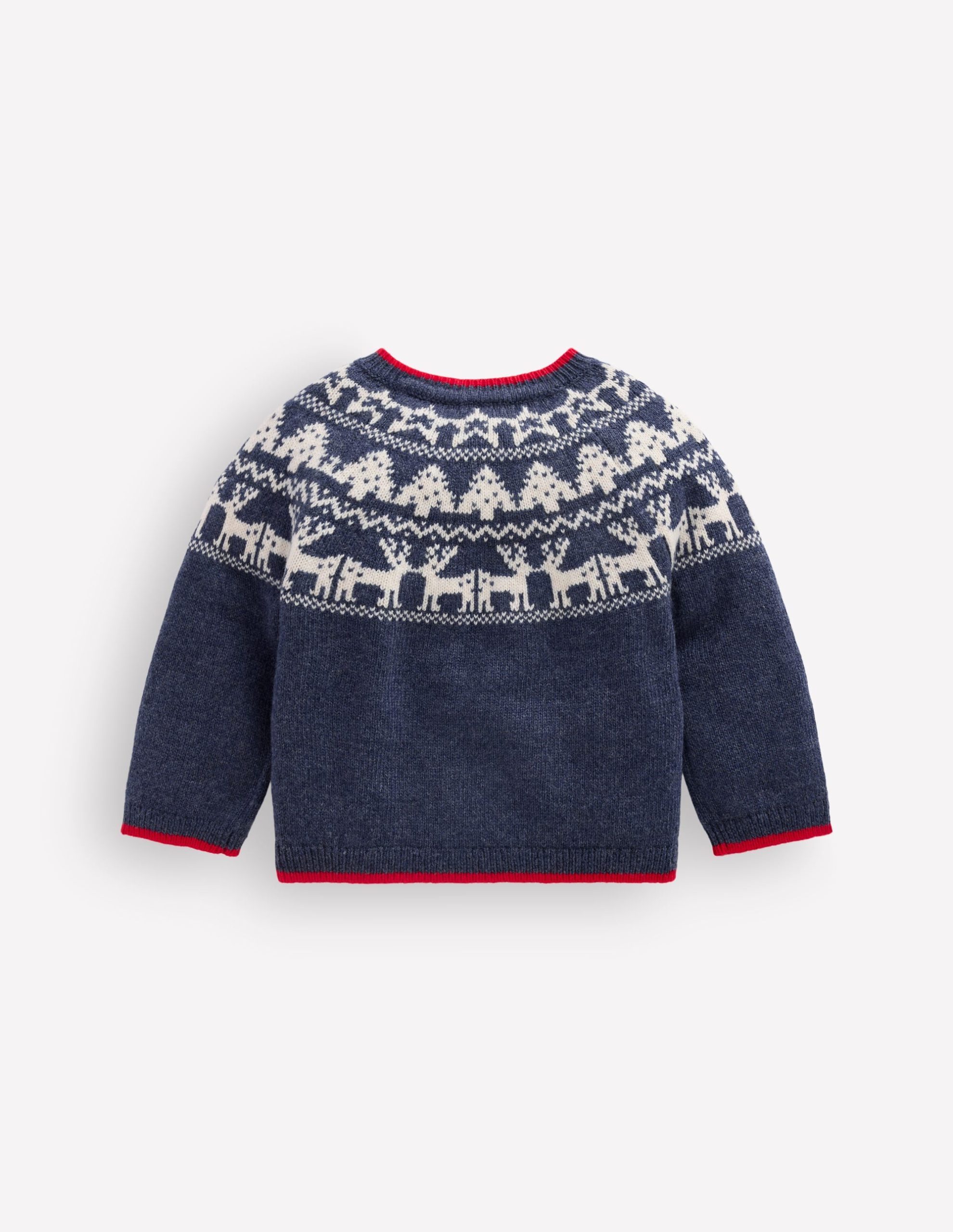 Fair isle Sweater-College Navy Marl Festive - Image 2