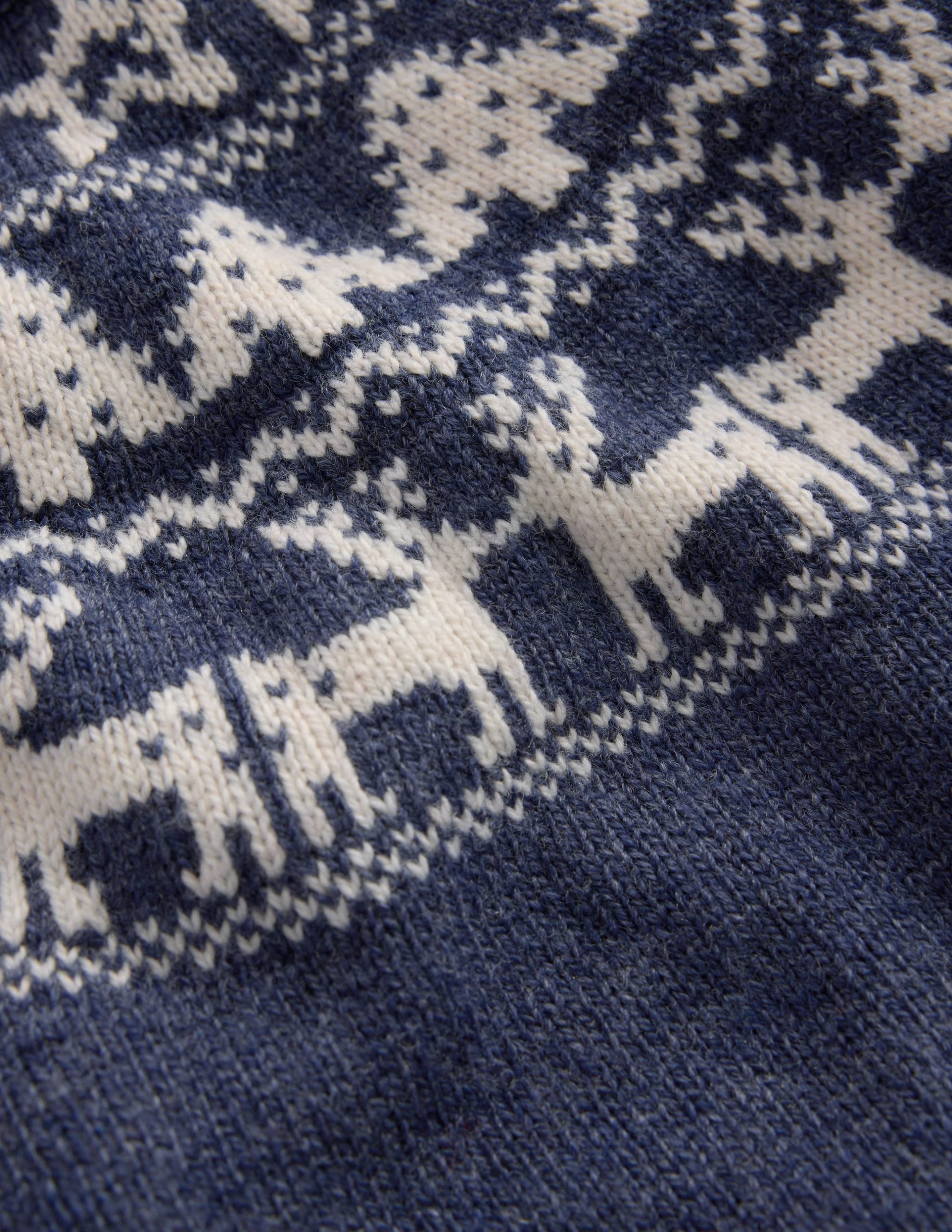 Fair isle Sweater-College Navy Marl Festive - Image 3
