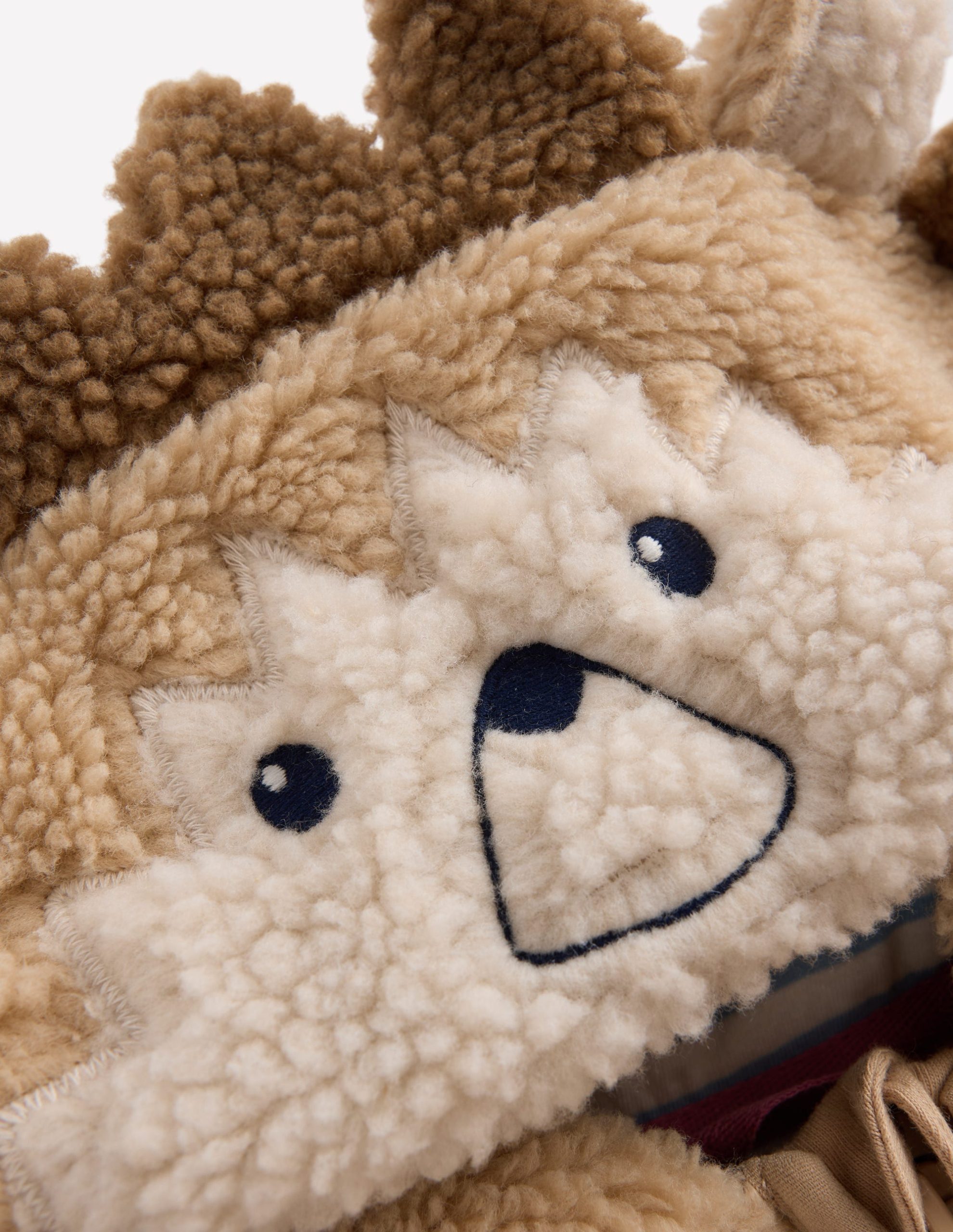 Novelty Cosy Borg Jacket-Brown Hedgehog - Image 4