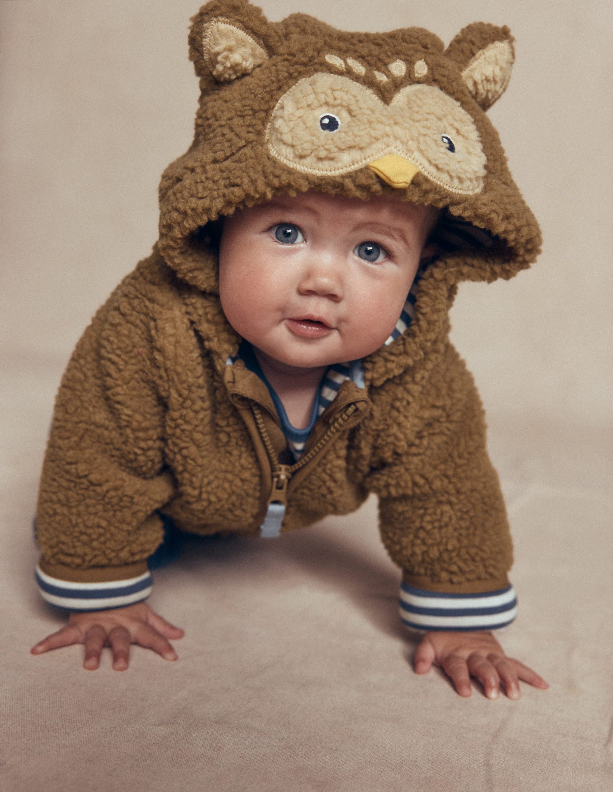 Novelty Cosy Borg Jacket-Brown Owl - Image 2