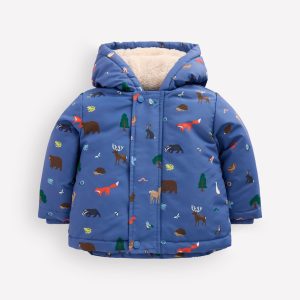 3-in-1 Shower Resistant Coat-Bluejay Woodland Animals