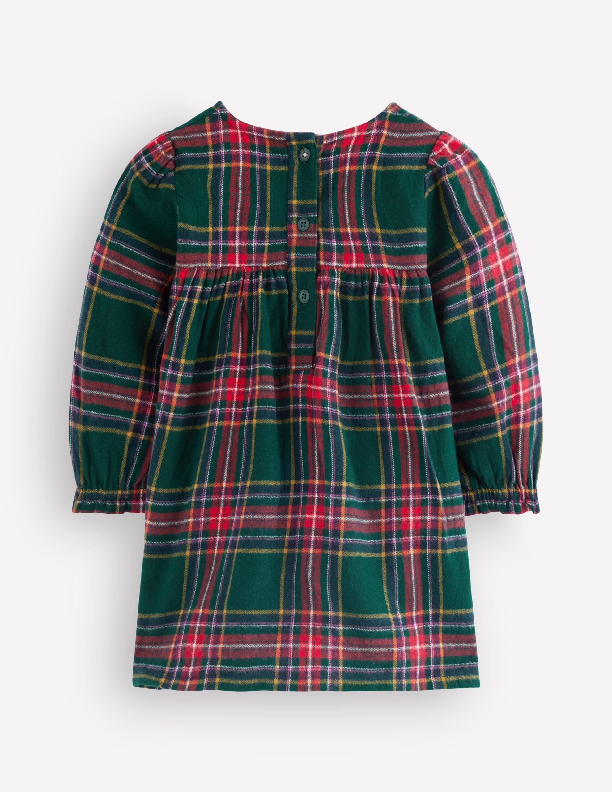 Smocked Occasion Dress-Green Family Check - Image 6