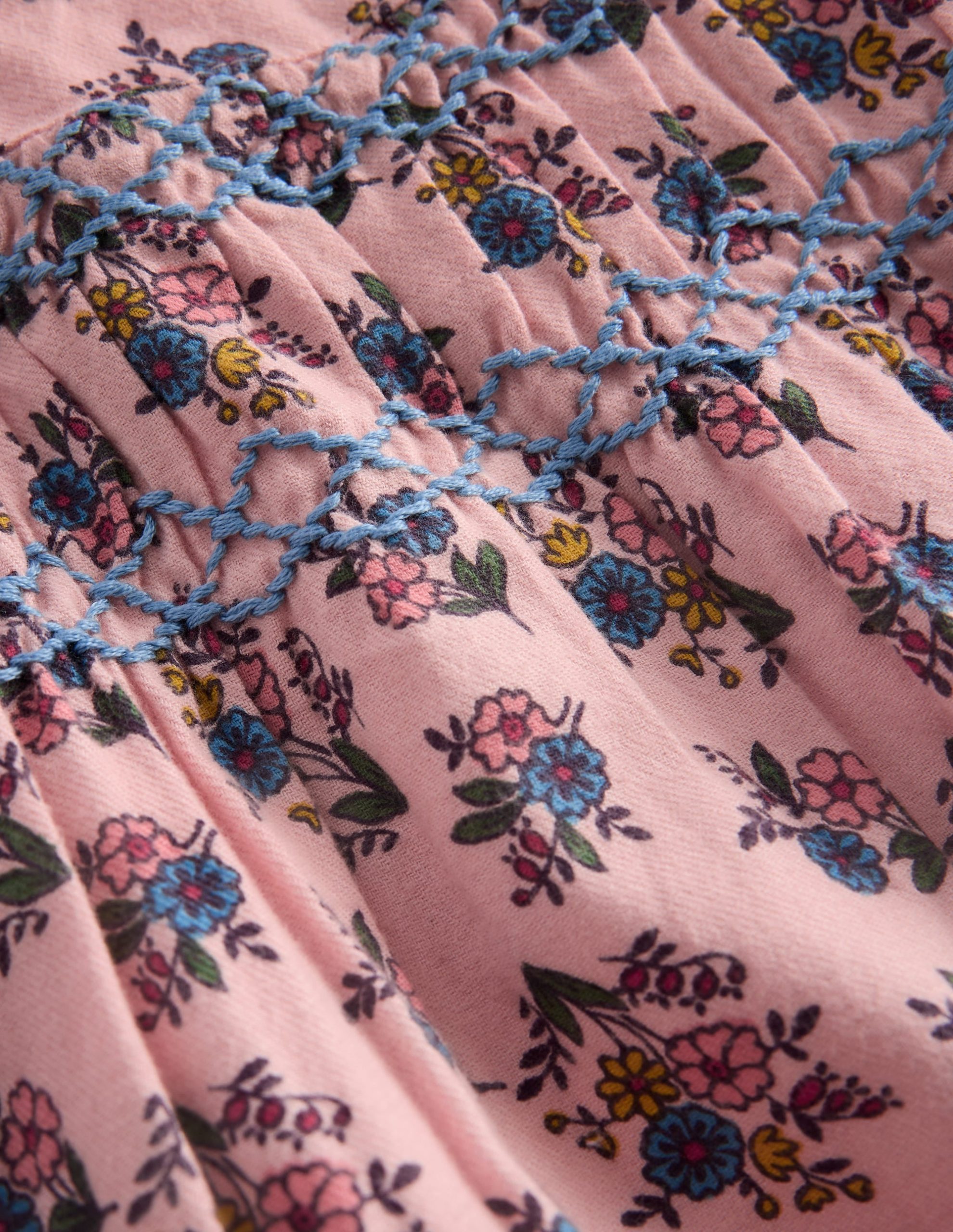 Smocked Occasion Dress-Pink Sprouting Garden - Image 4
