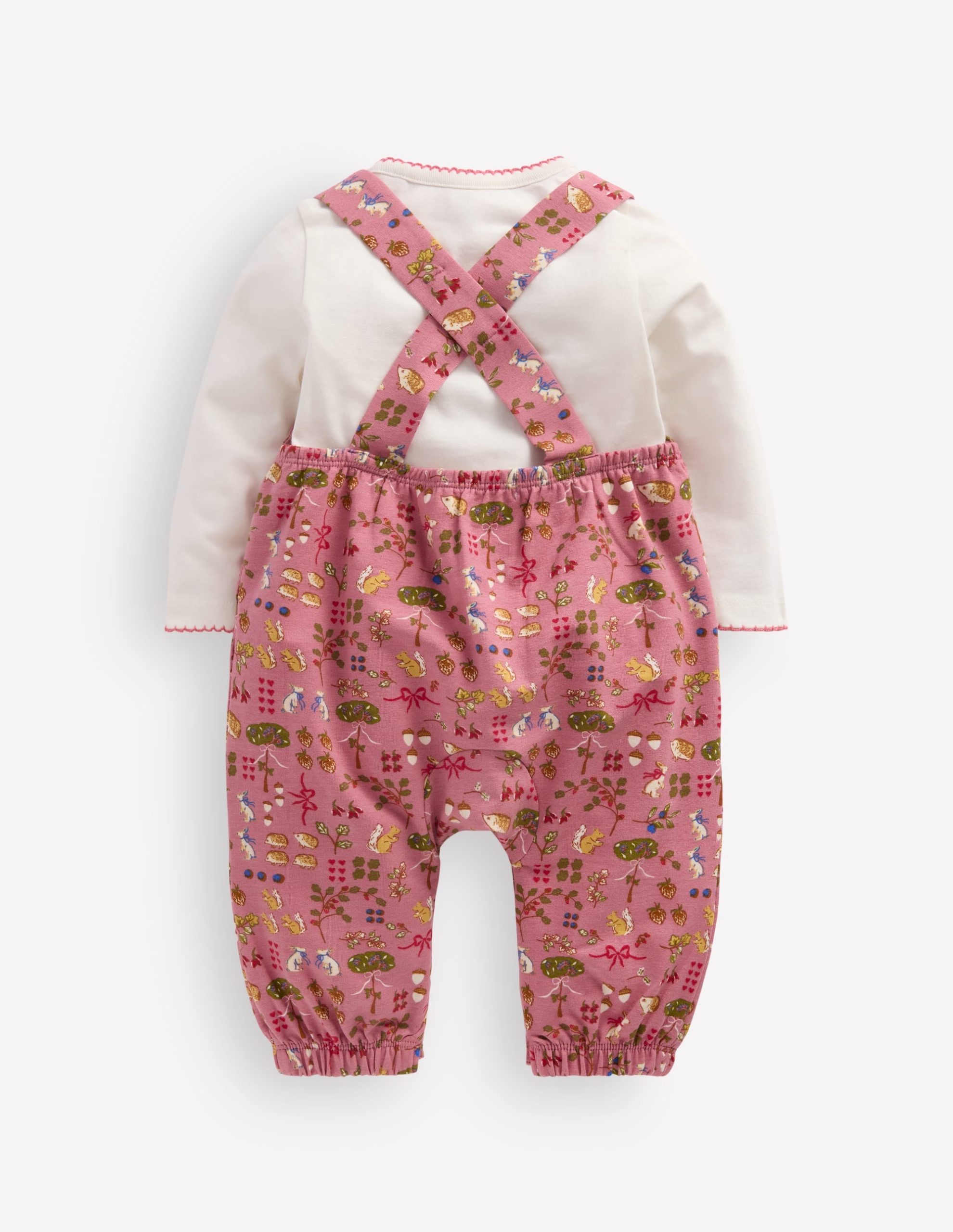 Jersey Overalls Set-Pink Woodland - Image 2
