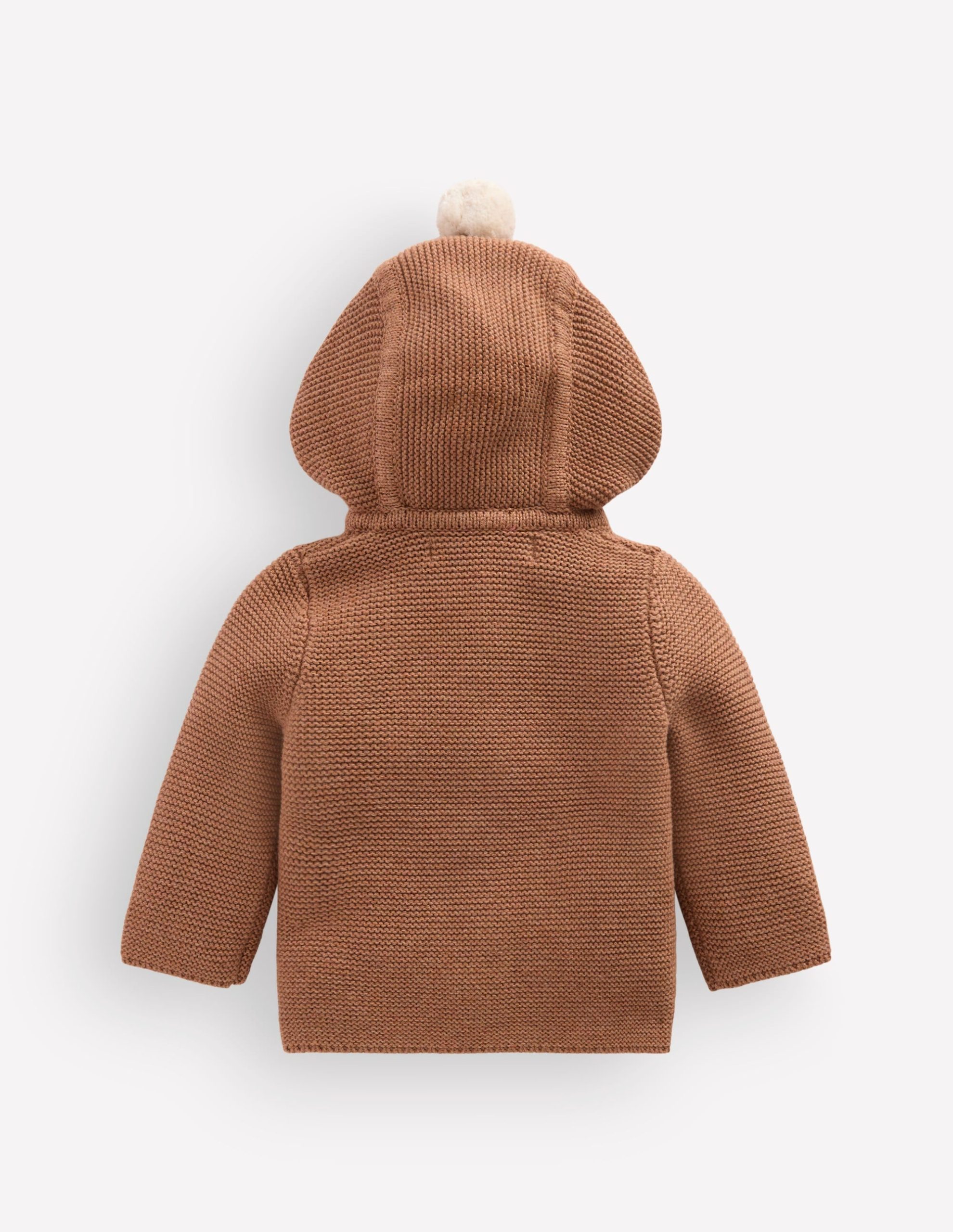 Novelty Cotton Knitted Jacket-Soft Brown Robin - Image 2