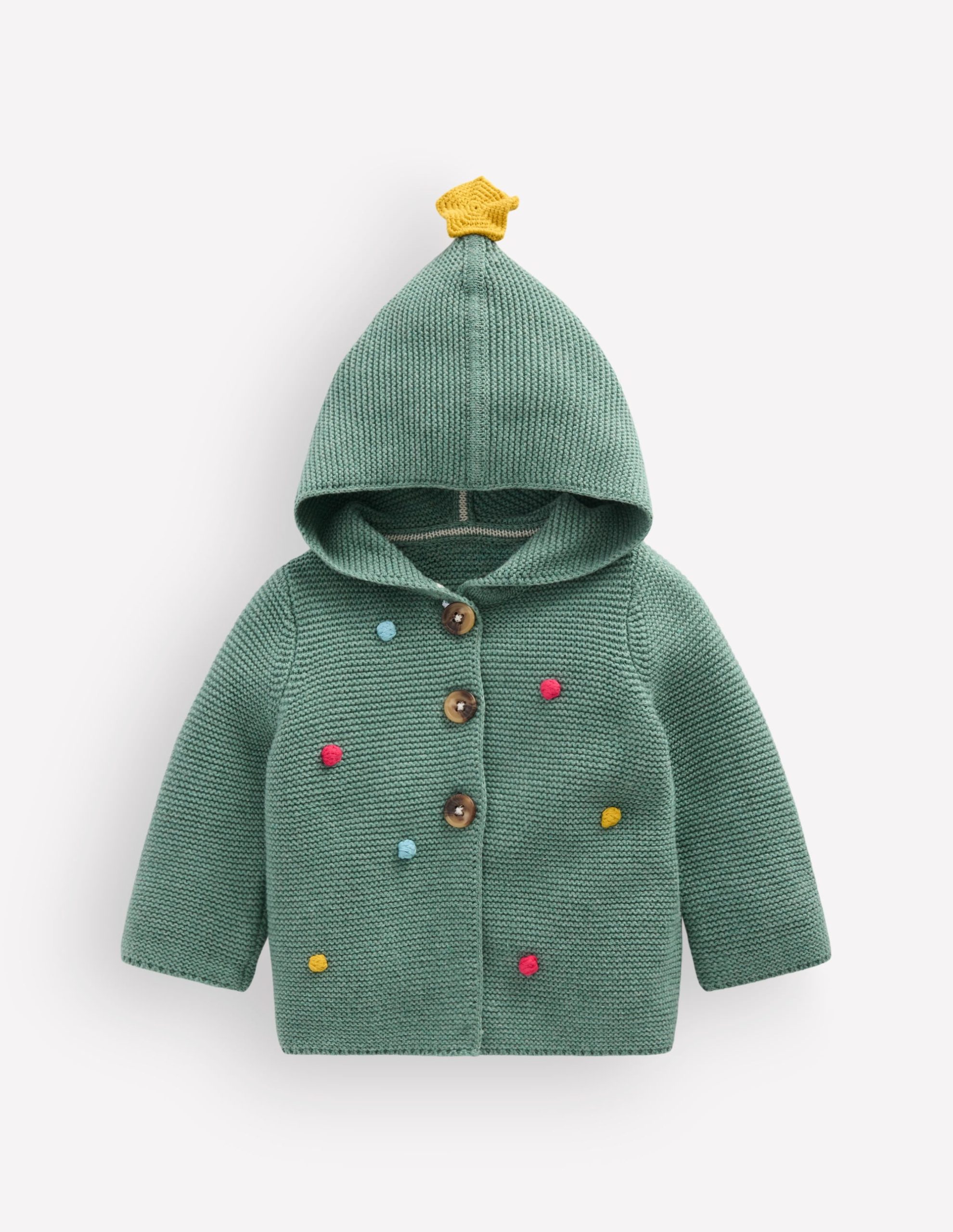 Novelty Cotton Knitted Jacket-Green Christmas Tree