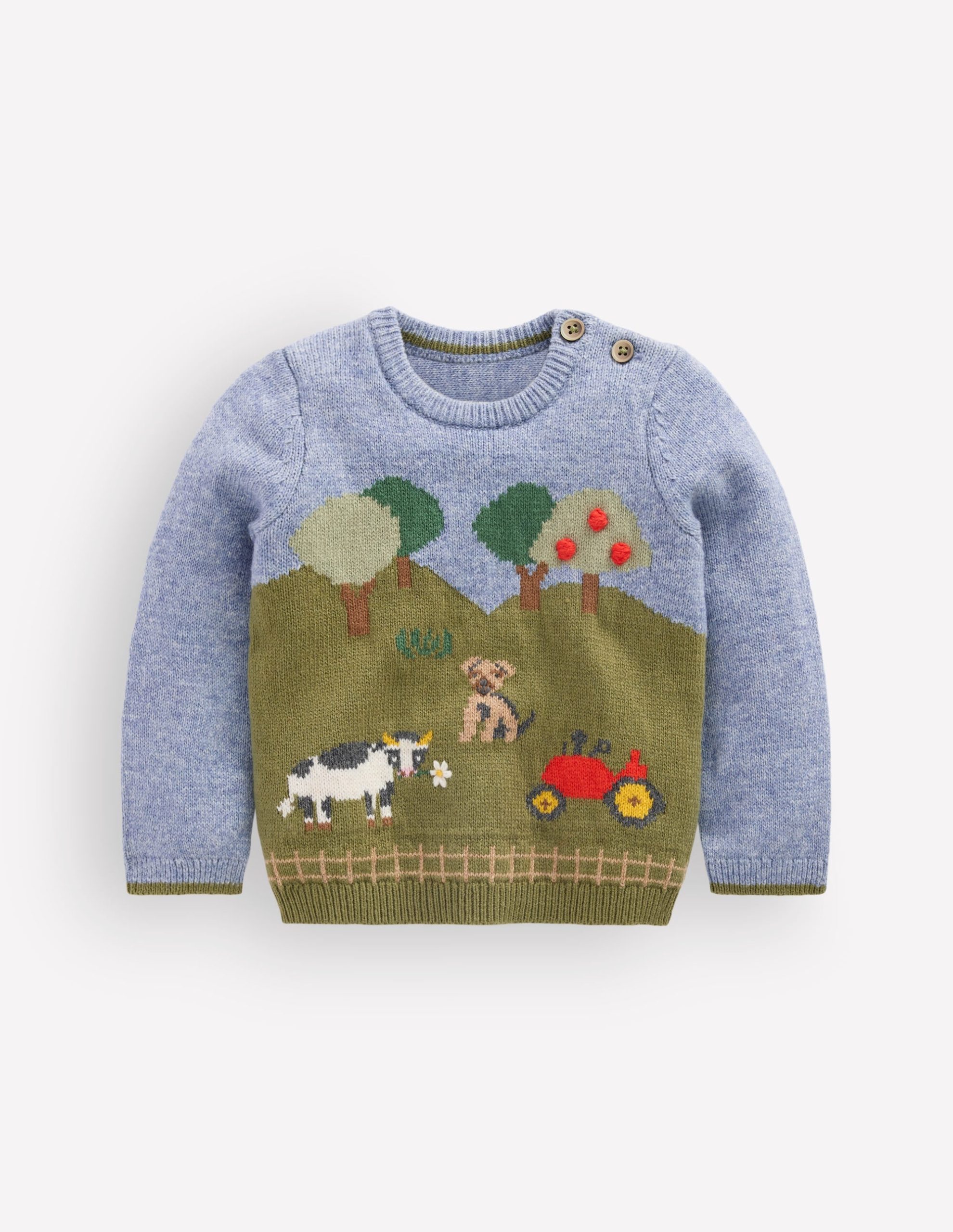 Cotton Logo Jumper-Multi Farm Scene - Image 2