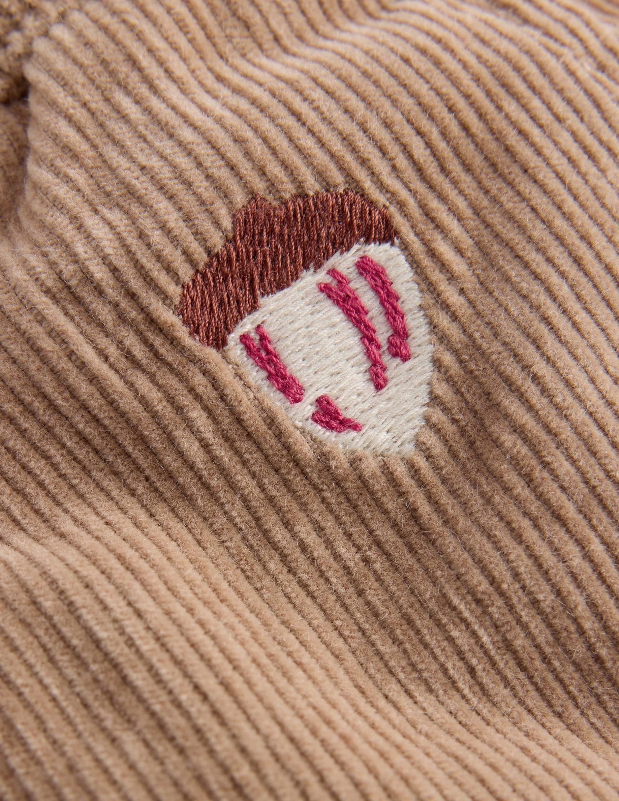 Cotton Cord Pants-Embroidered Taupe - Image 3