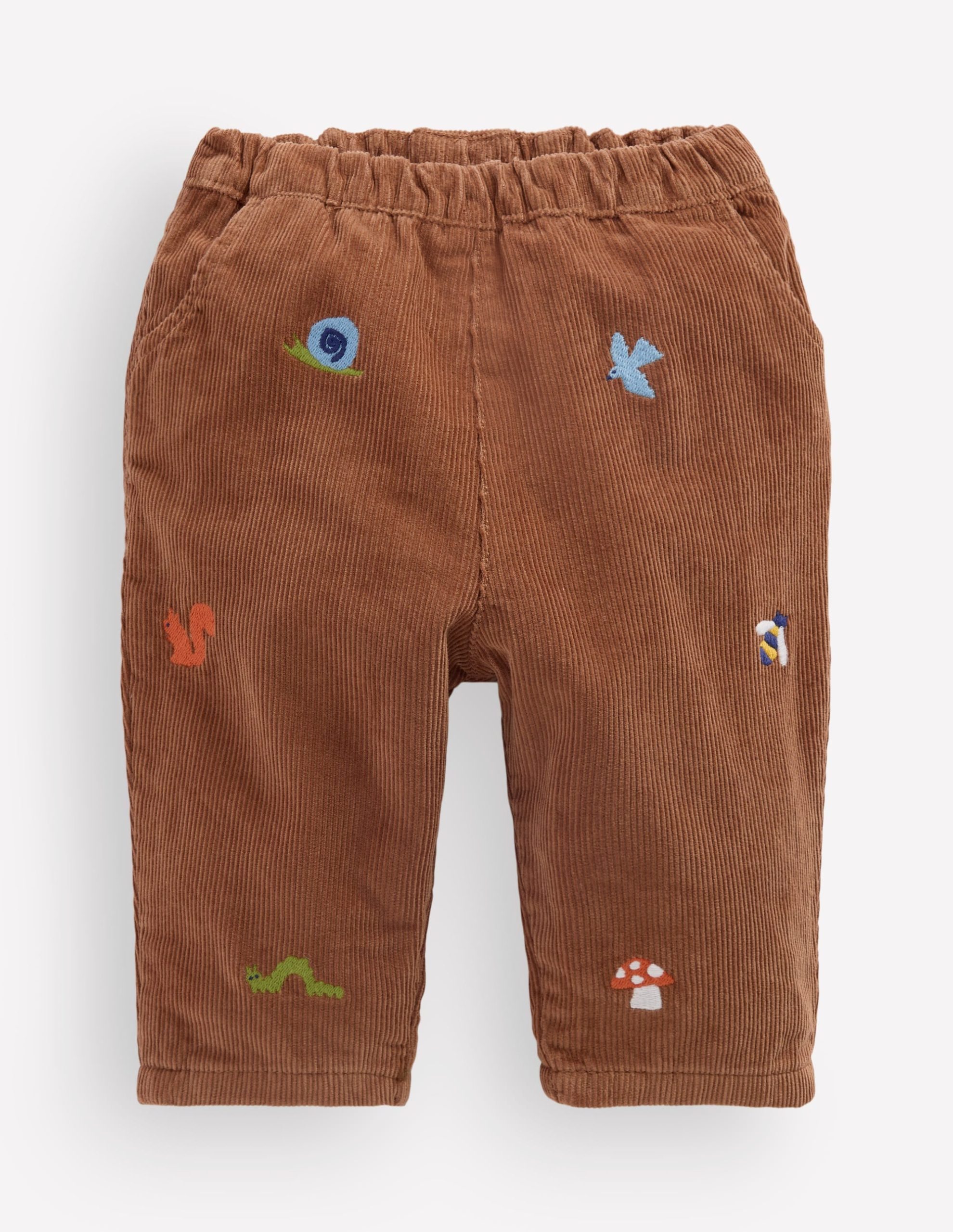 Cotton Cord Pants-Embroidered Taupe - Image 2