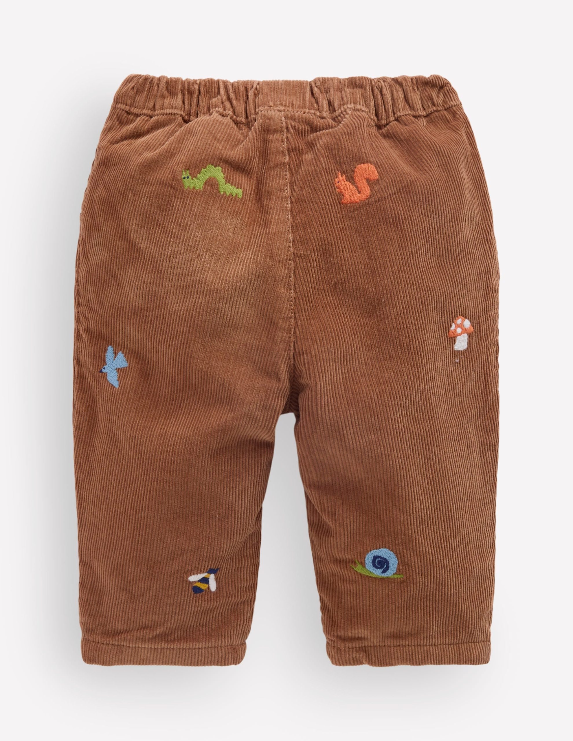 Cotton Cord Pants-Embroidered Taupe - Image 3
