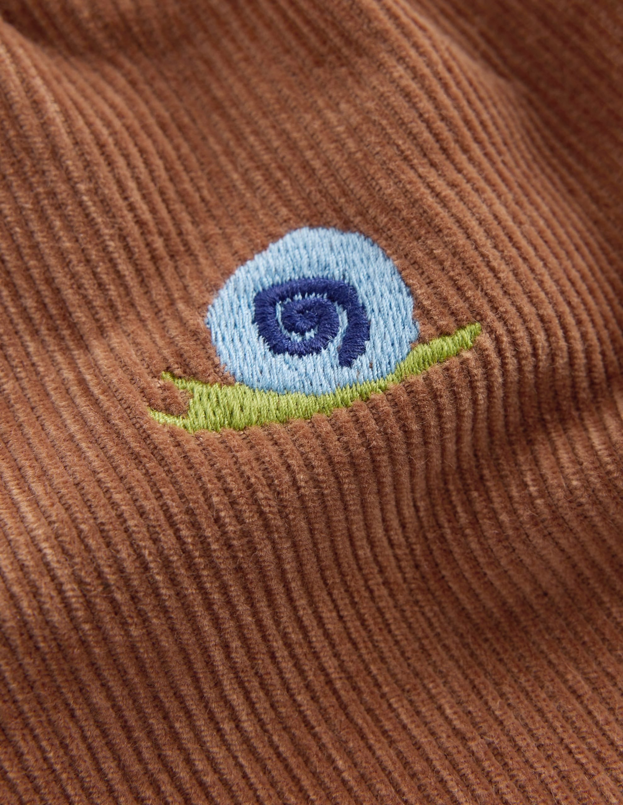 Cotton Cord Pants-Embroidered Taupe - Image 4