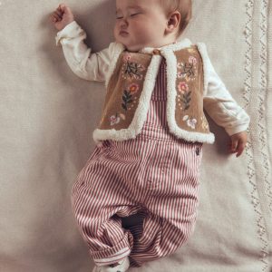 Embroidered Borg Vest-Neutral Embroidery