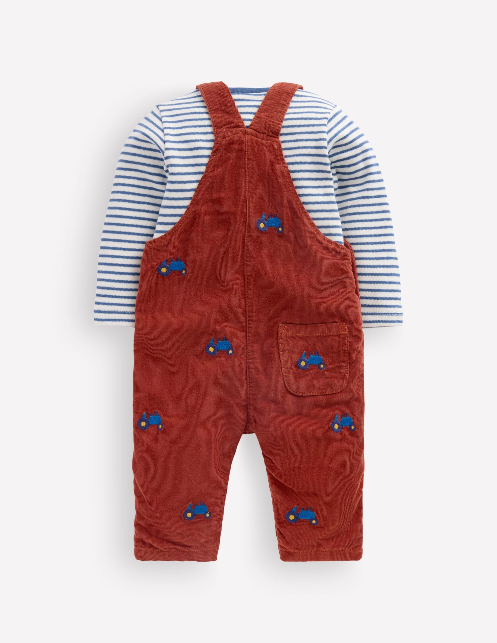Woven Overalls Set-Brick Red Tractors - Image 2