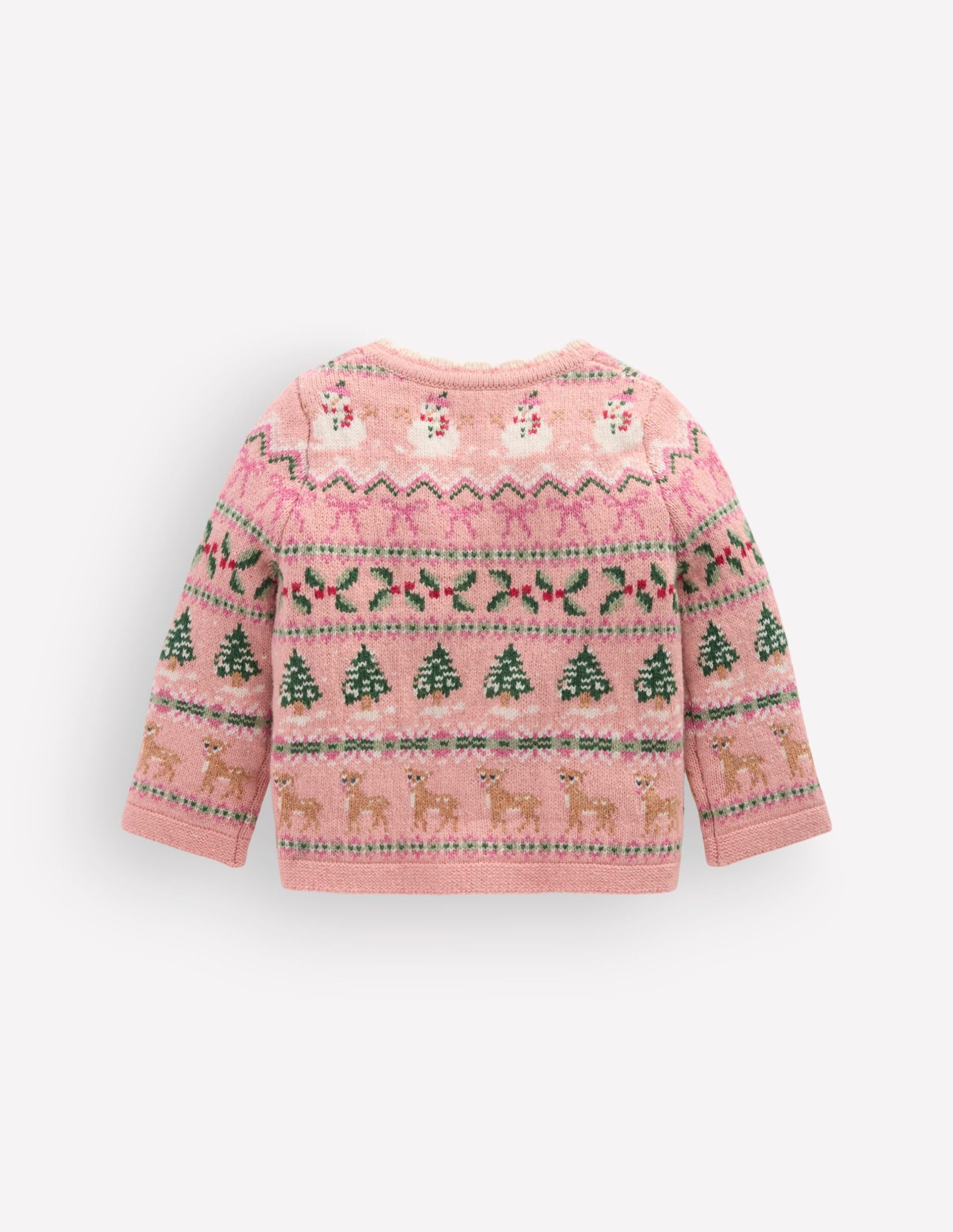 Fair Isle Cardigan-Vintage Pink Festive Fair Isle - Image 2