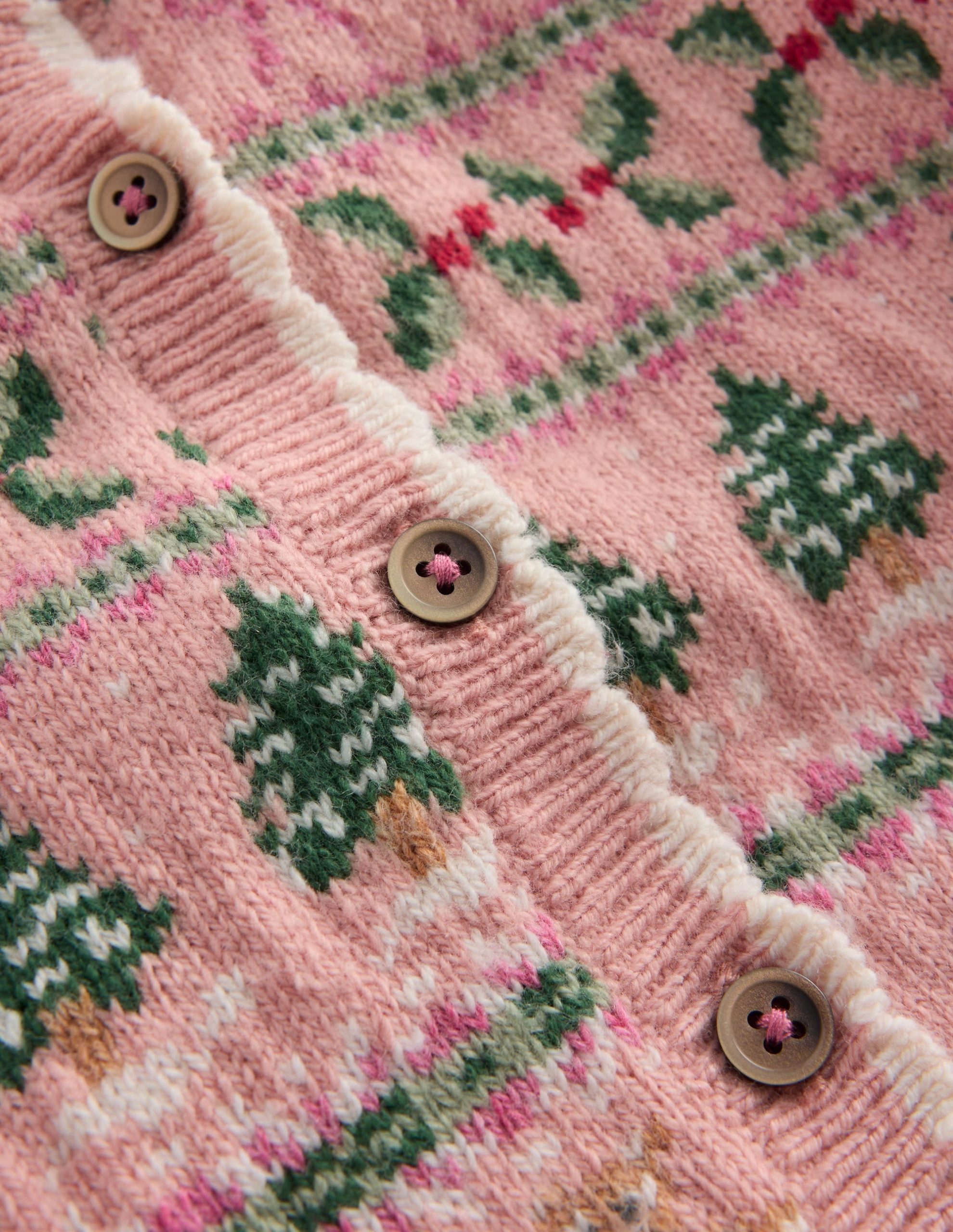 Fair Isle Cardigan-Vintage Pink Festive Fair Isle - Image 3