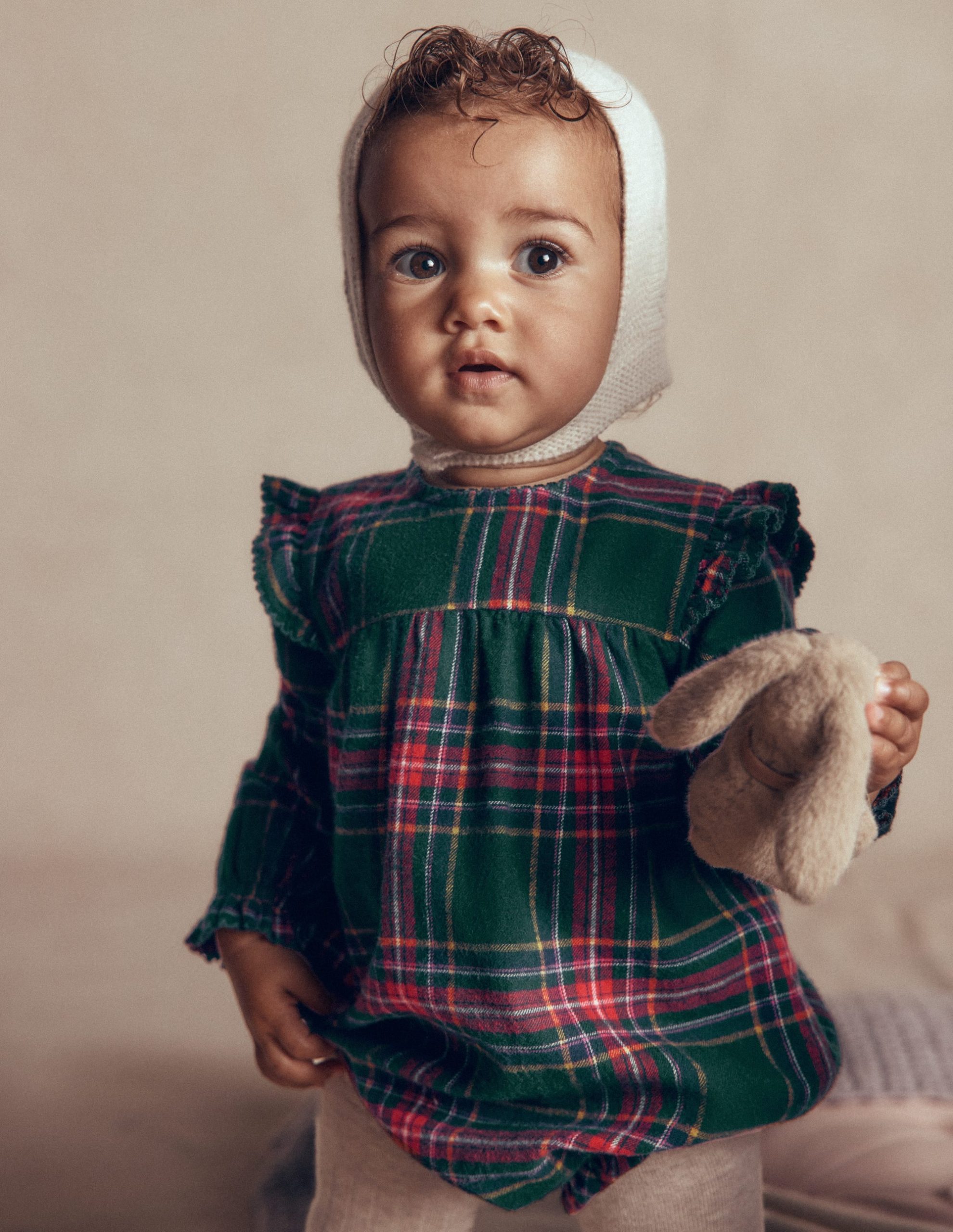 Woven Bubble Romper-Green/Red Check - Image 2