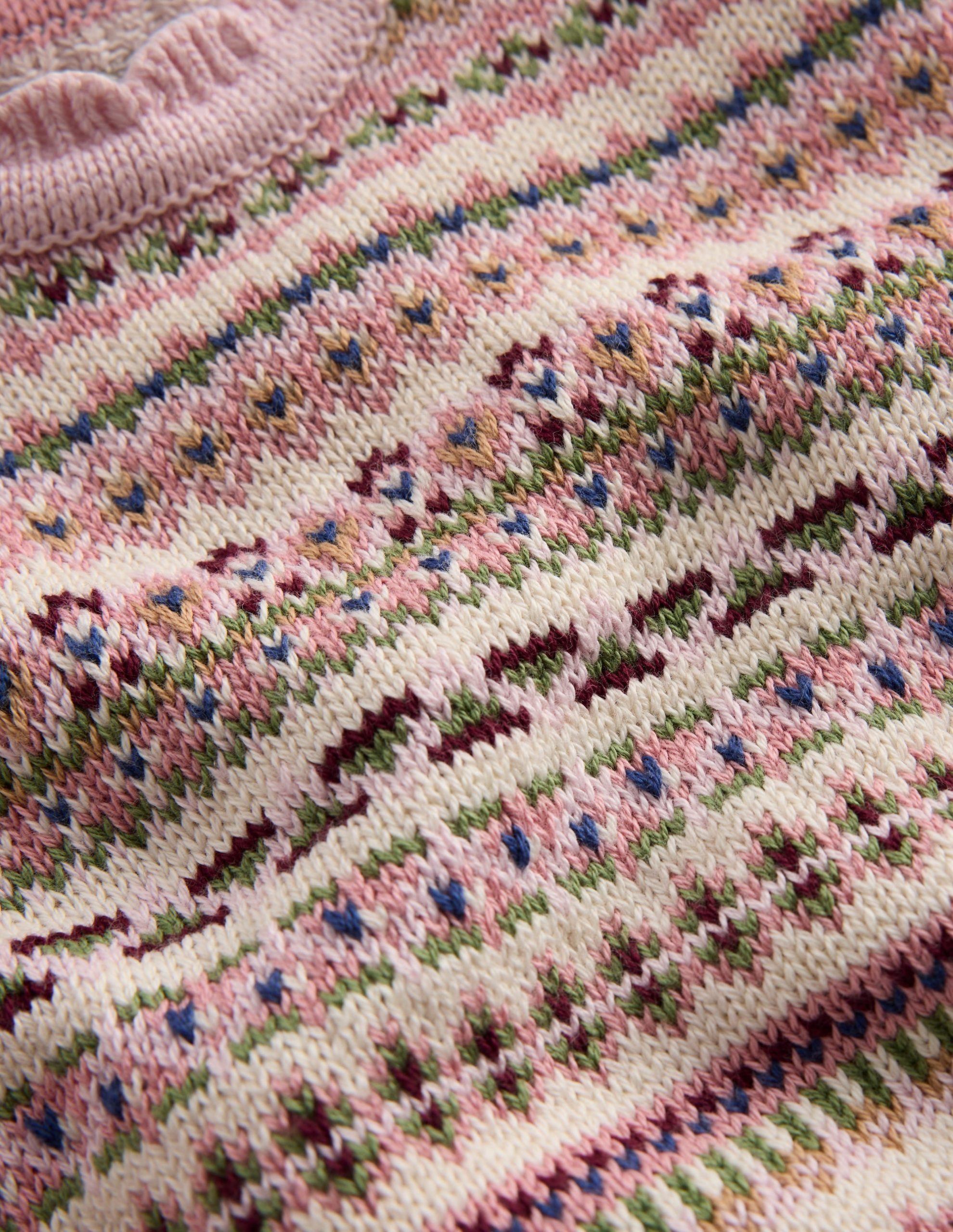 Fair Isle Knitted Sweater Set-Pink Heather - Image 3