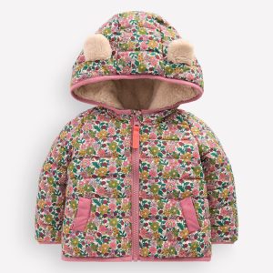 Cosy Lined Puffer Jacket-Papyrus Raspberry Floral