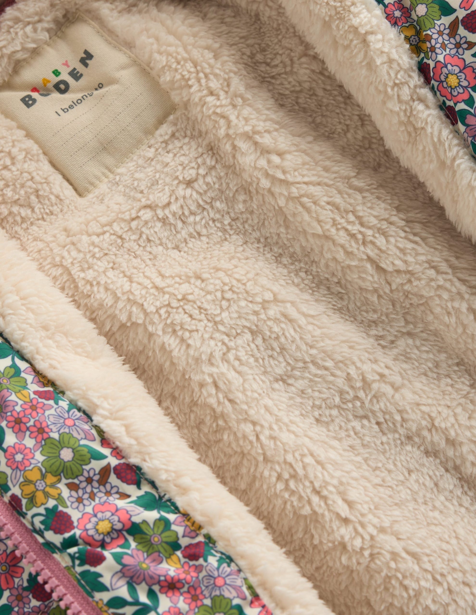 Cosy Lined Puffer Jacket-Papyrus Raspberry Floral - Image 4