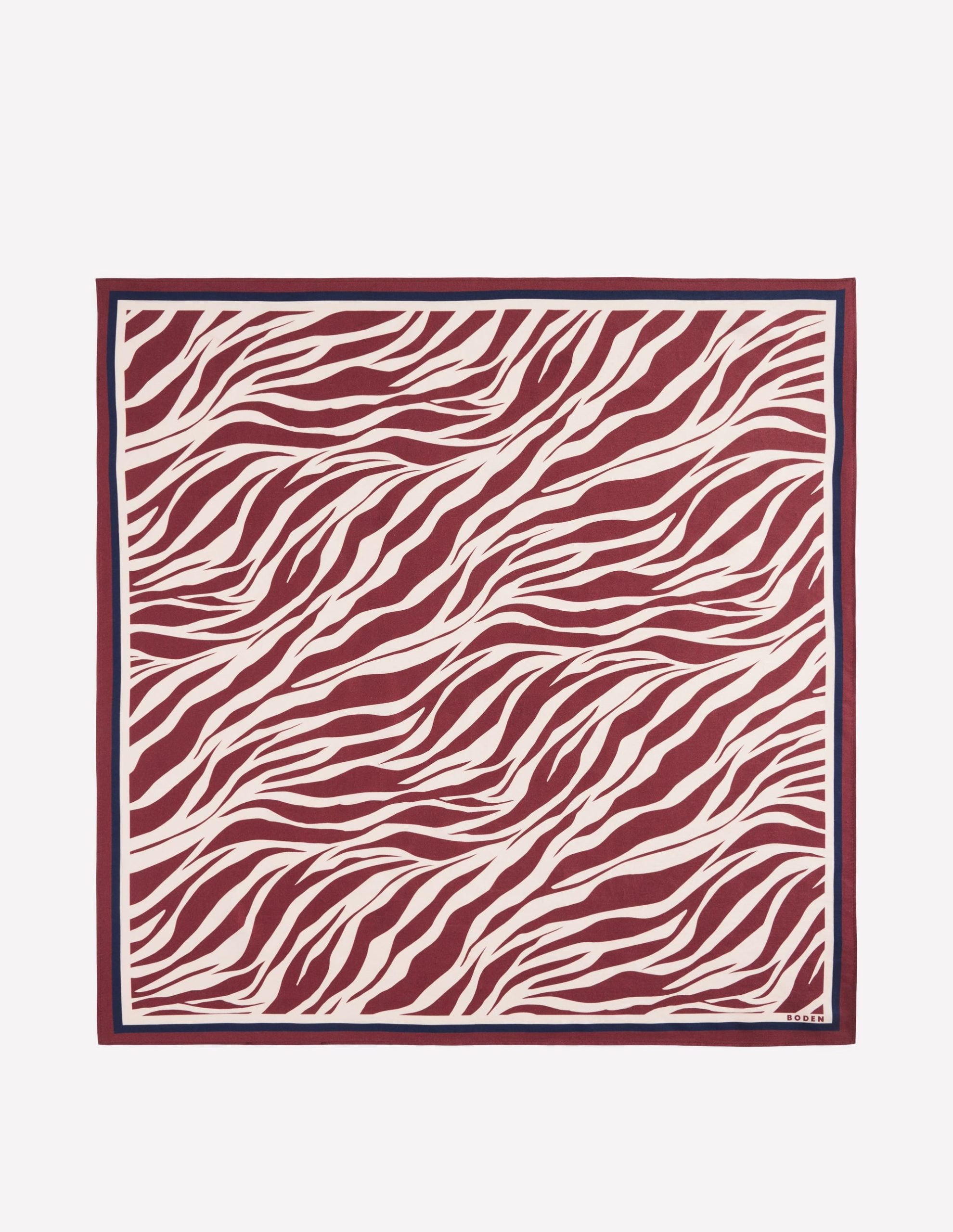 Elisabeth Silk Square Scarf-Chestnut. Zebra Swirl - Image 5