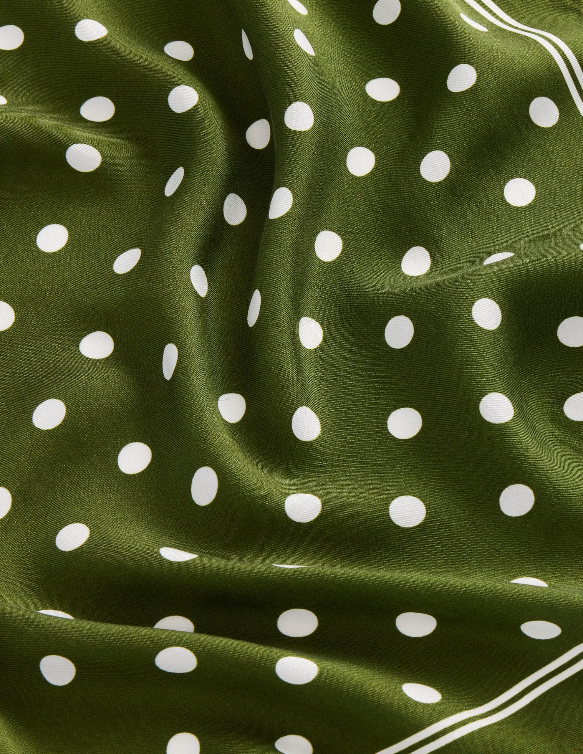 Elisabeth Silk Square Scarf-Chive. Spot - Image 3