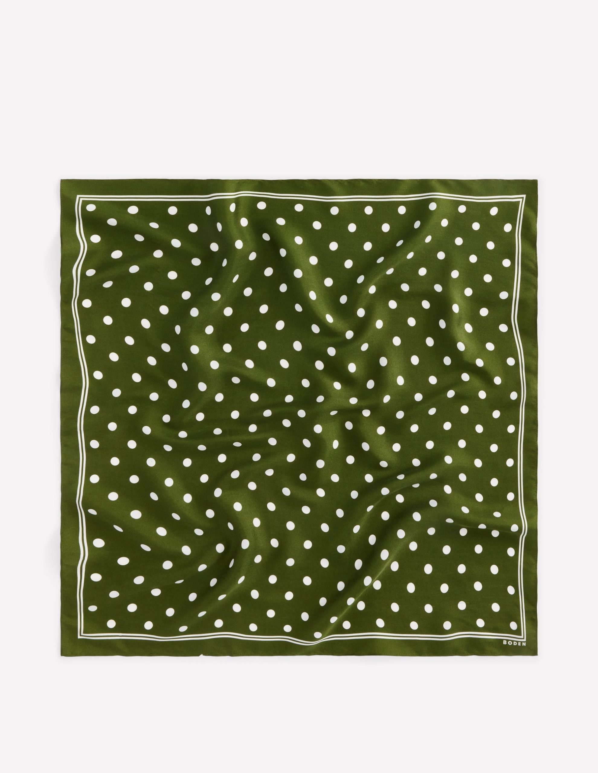 Elisabeth Silk Square Scarf-Chive. Spot - Image 4