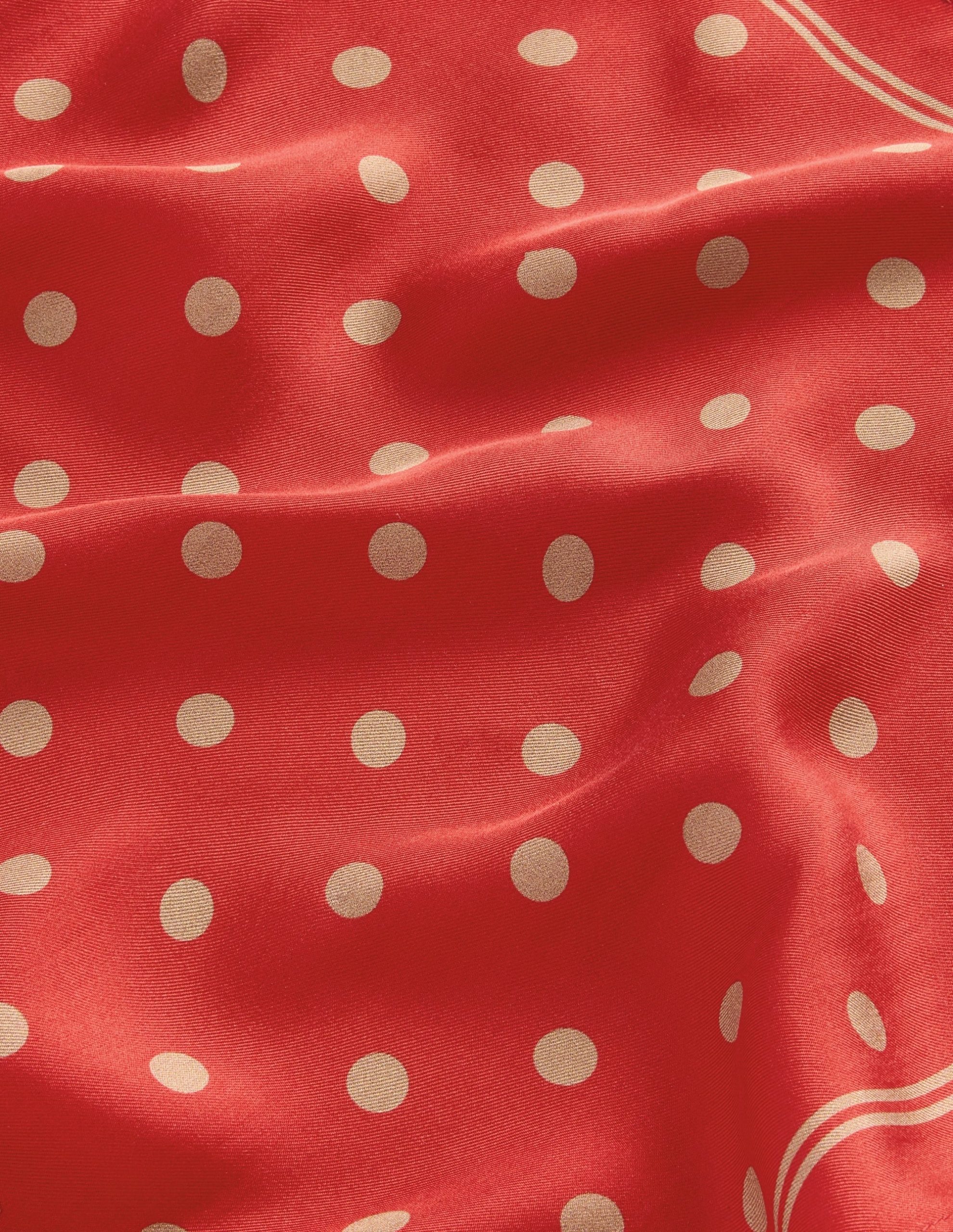 Elisabeth Silk Square Scarf-Red. Camel Spot - Image 3