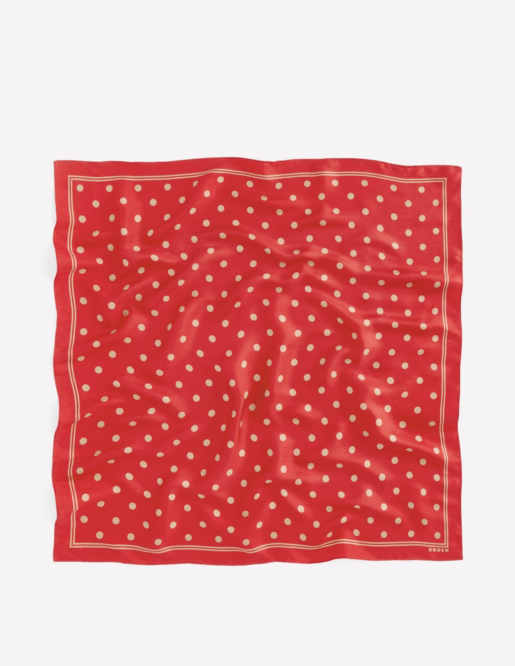 Elisabeth Silk Square Scarf-Red. Camel Spot - Image 4
