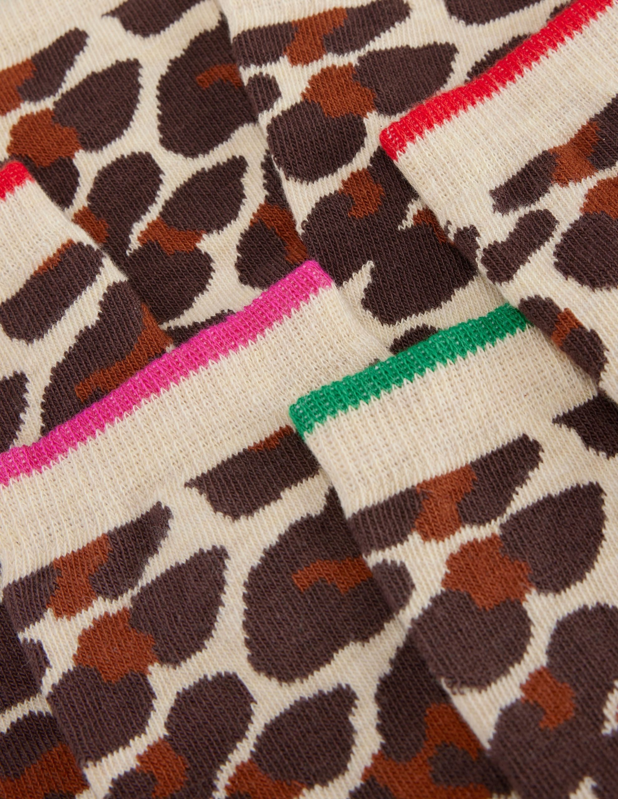 3 Pack Novelty Socks-Leopard Multi - Image 3