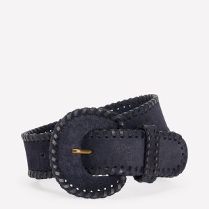 Covered Whipstitch Belt-Navy