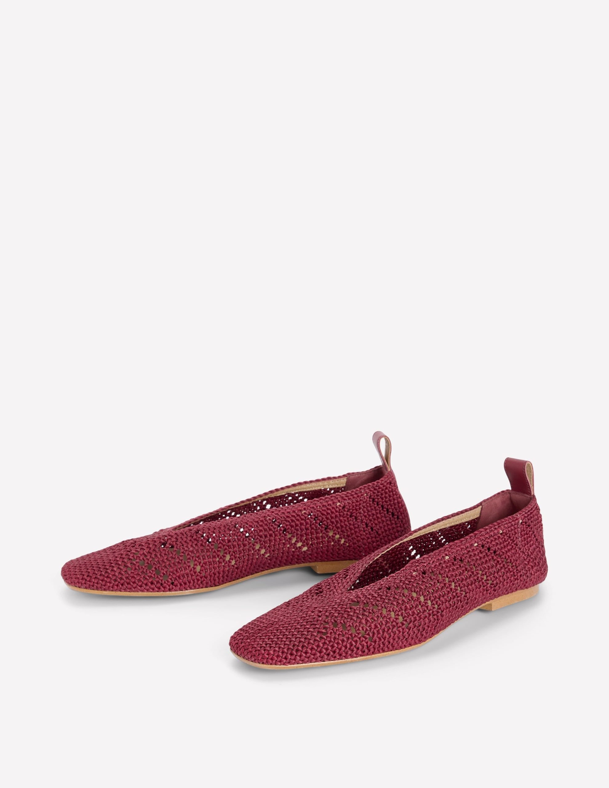 Knitted Ballet Flats-Oxblood - Image 3