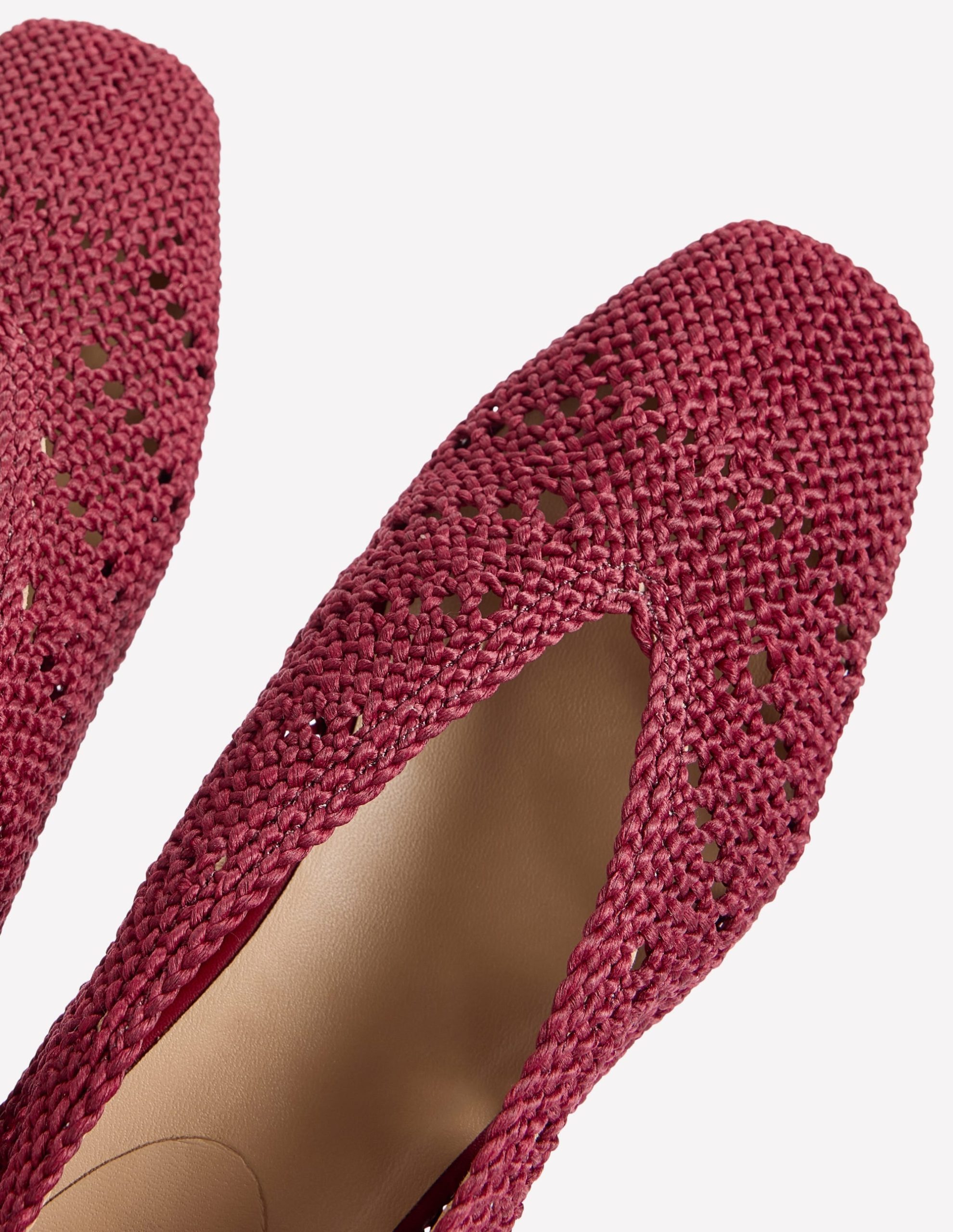 Knitted Ballet Flats-Oxblood - Image 4