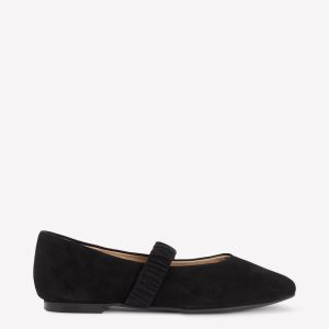 Camilla Ruched Ballet Flats-Black