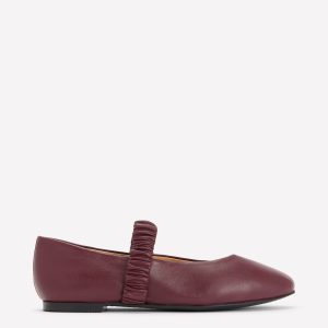 Camilla Ruched Ballet Flats-Oxblood