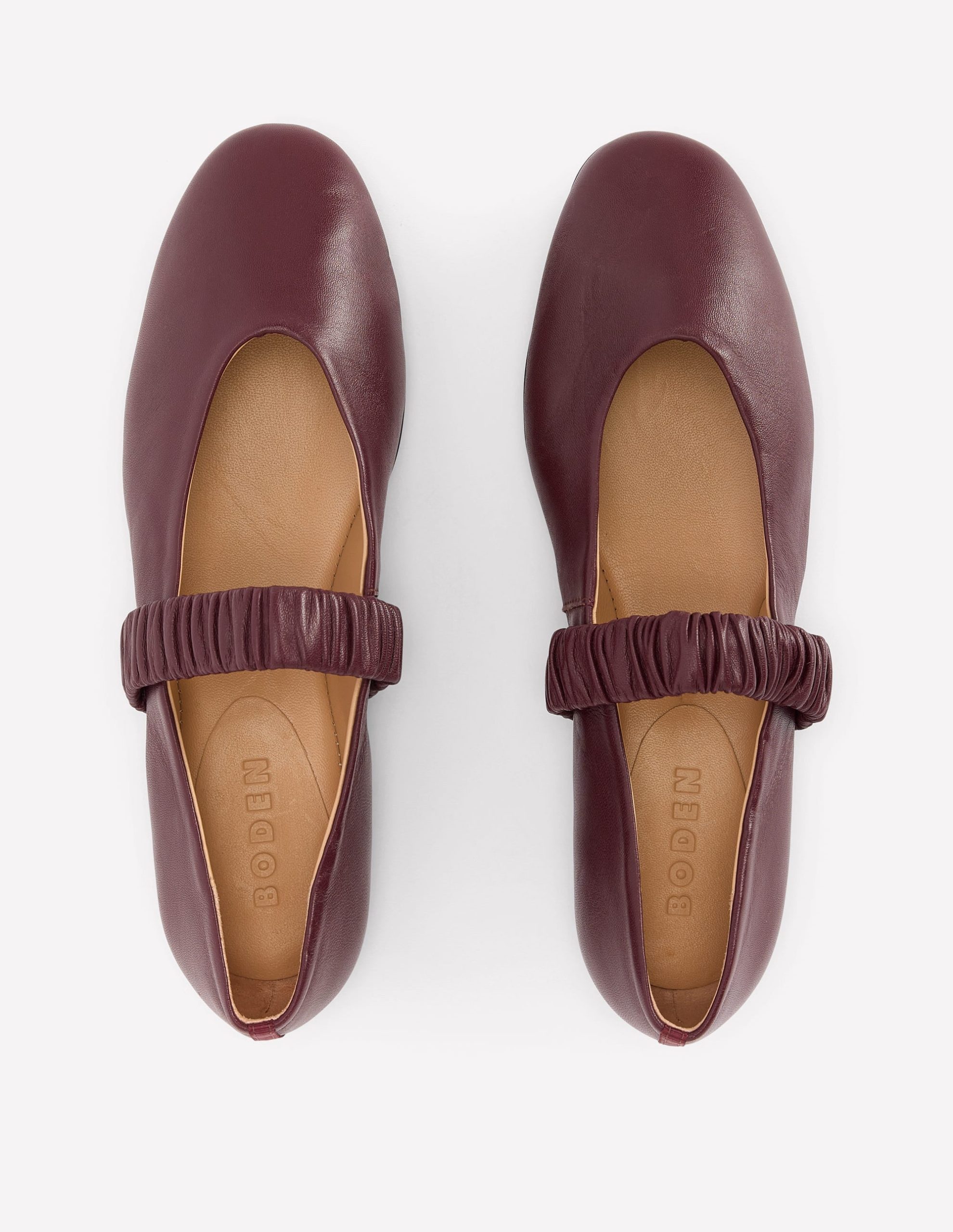 Camilla Ruched Ballet Flats-Oxblood - Image 5