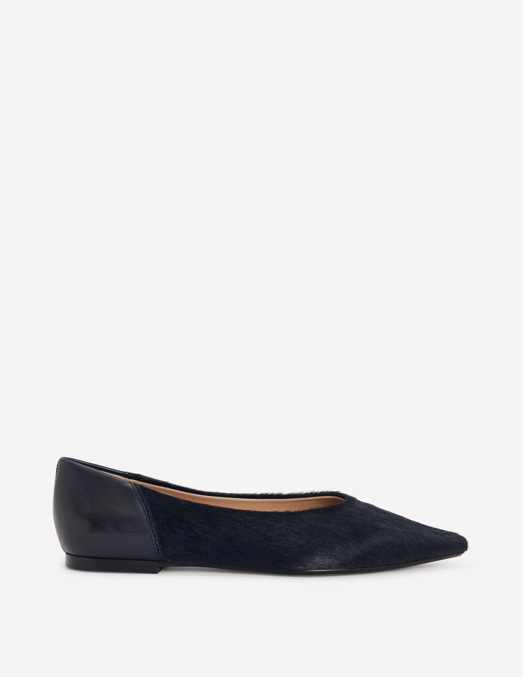 Nigella Pointed Toe Flats-Navy