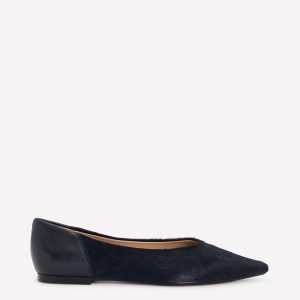 Nigella Pointed Toe Flats-Navy