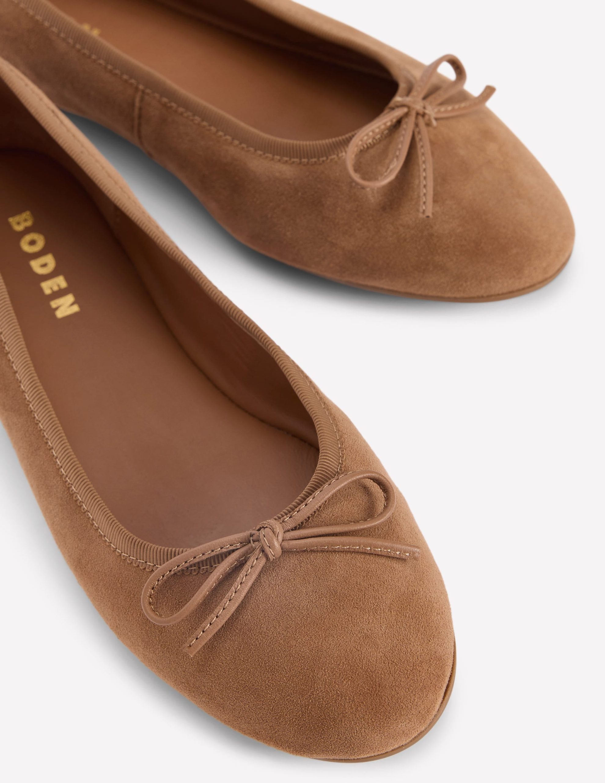 Patti Round Toe Ballet Flats-Ginger Snap Suede - Image 4
