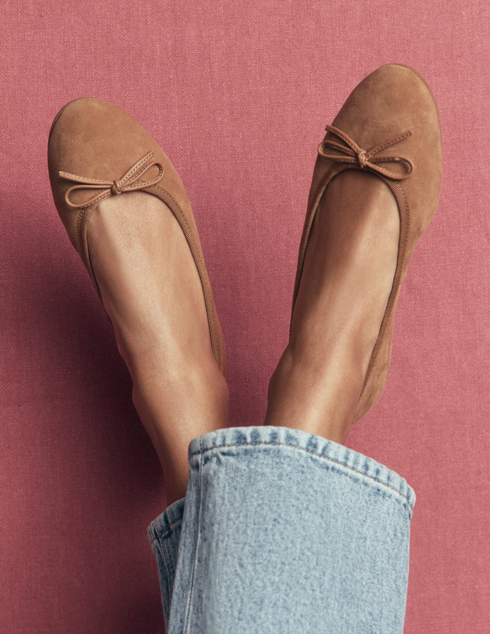 Patti Round Toe Ballet Flats-Ginger Snap Suede - Image 2