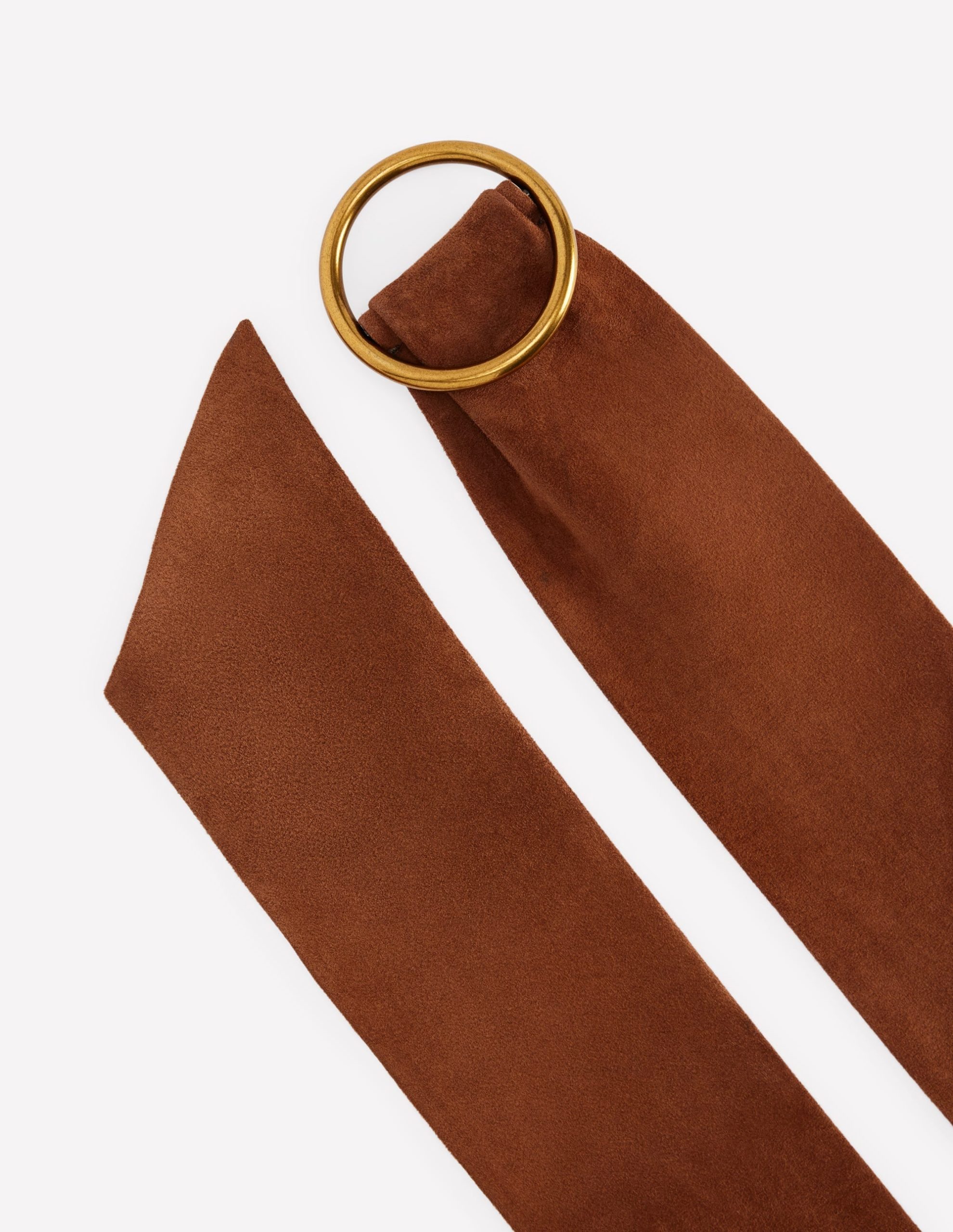 Wide Ring Waist Belt-Tan Suede - Image 3